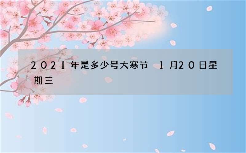 2021年是多少号大寒节 1月20日星期三